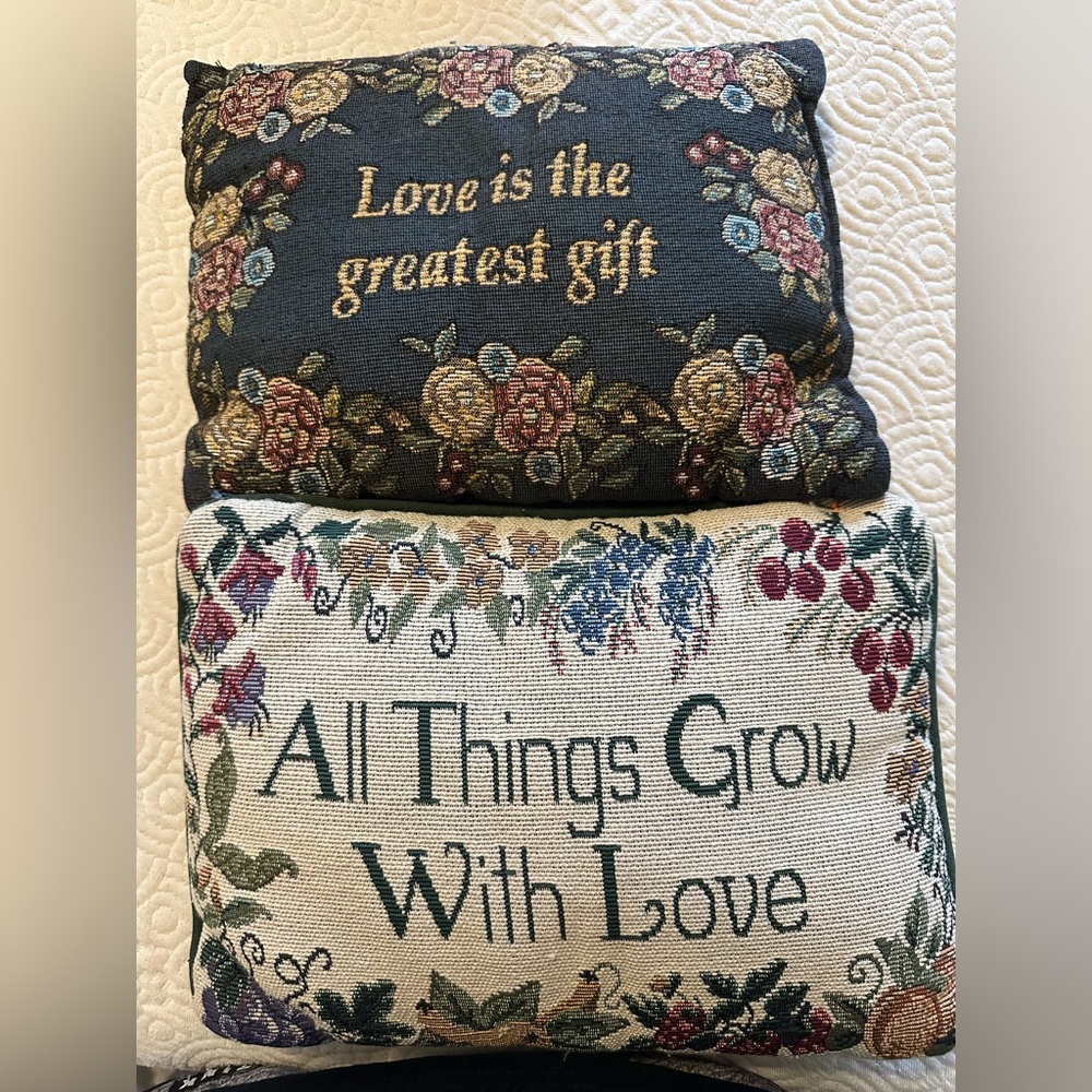 Floral Tapestry Pillows with Inspirational Quotes